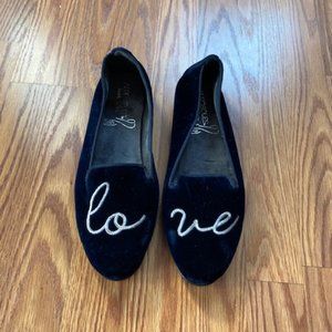 Aerosoles dark blue velvet LOVE loafers